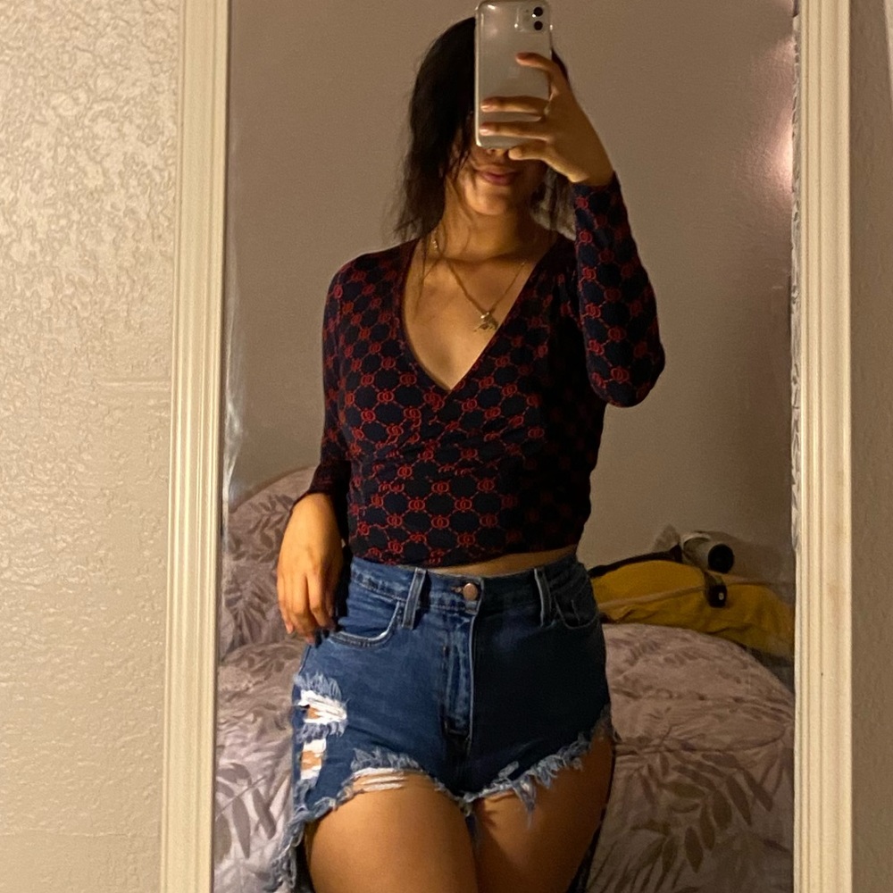 Navy blue crop top